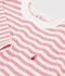 Katoenen T-shirt met lange mouwen en strepen voor kinderen roze/ecru