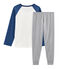 Pyjama petit garçon en côte gris SUBWAY/blanc MULTICO