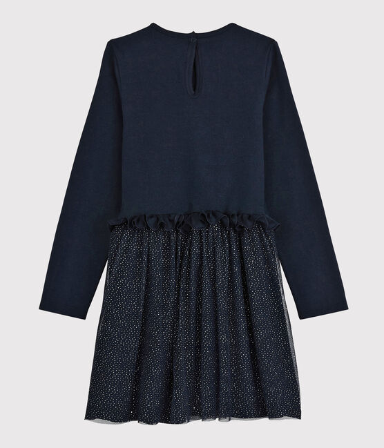Jurk met lange mouwen meisjes blauw SMOKING