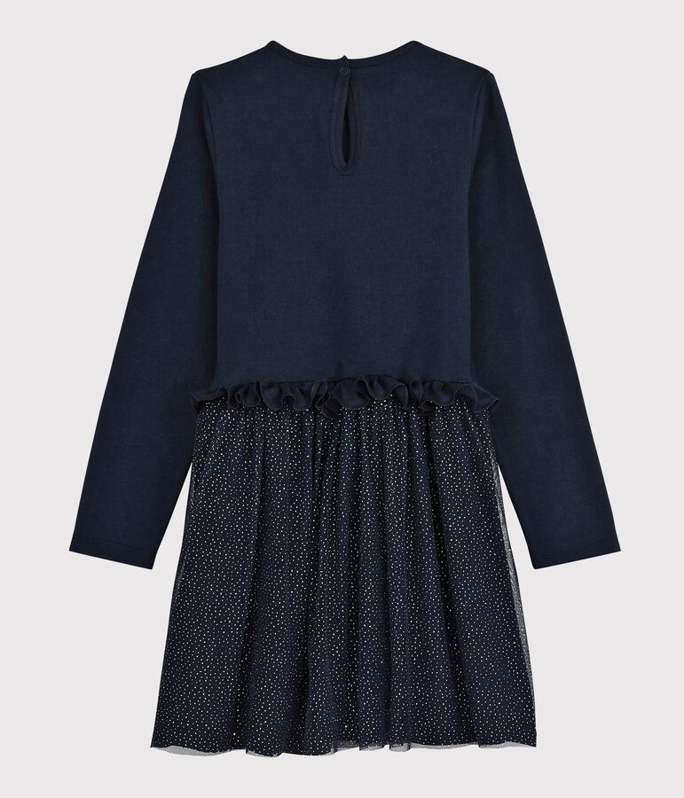 Robe manches longues enfant fille bleu