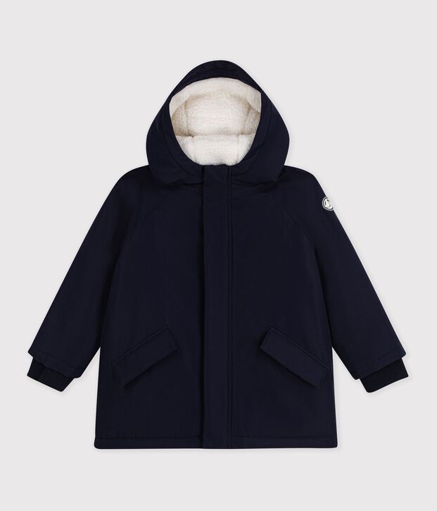 Halflange effen parka voor kinderen SMOKING