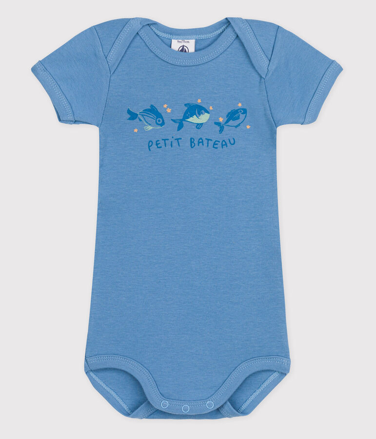 Body met korte mouwen voor babymeisjes blauw ALASKA