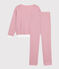 Pyjama femme en coton à rayures rose ROSEWOOD/ MARSHMALLOW