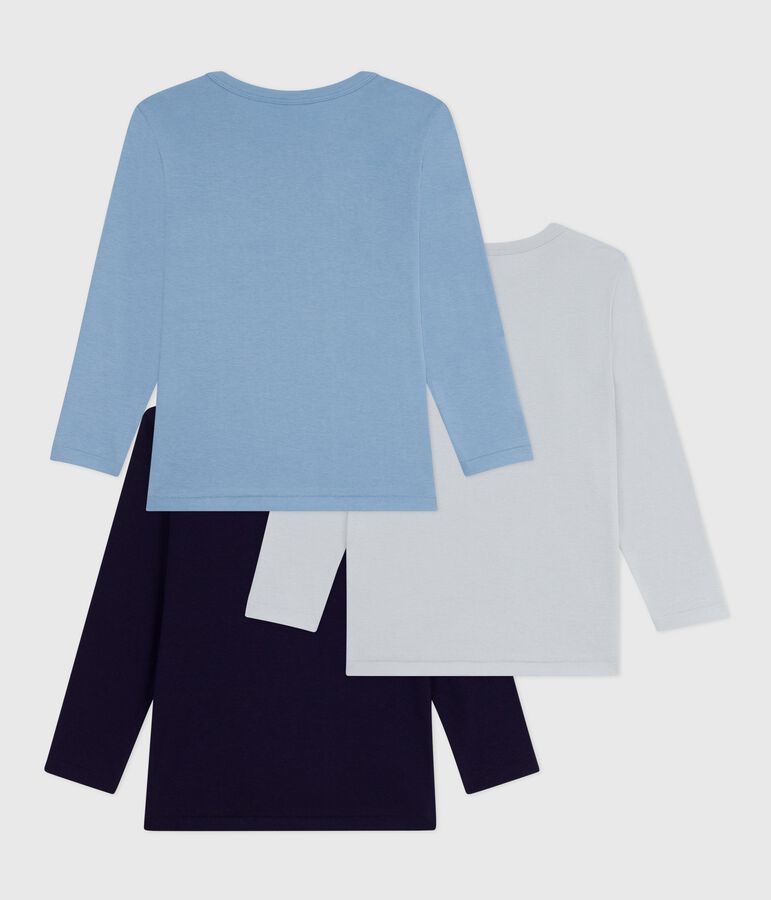 Lot de tee-shirts enfant en coton manches longues uni multicouleur