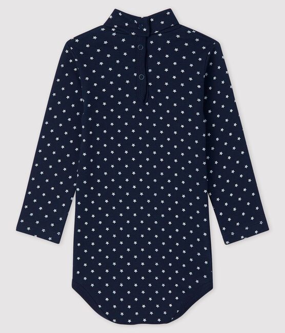 Rompertje lange mouwen babyjongen blauw SMOKING/wit MARSHMALLOW