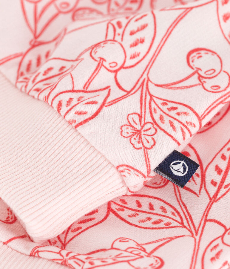 Sweat b&eacute;b&eacute; en coton, imprim&eacute; cerises roses rose/rouge