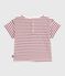 Tee-shirt bébé en coton manches courtes rayé rouge MILK/ AMARANTE