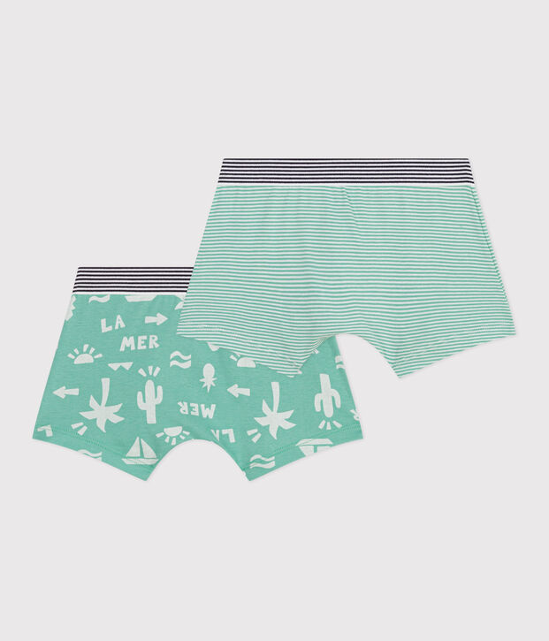 Lot de 2 boxers enfant en coton imprim&eacute; multicouleur