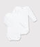Lot de 2 bodies blancs manches longues bébé blanc MARSHMALLOW
