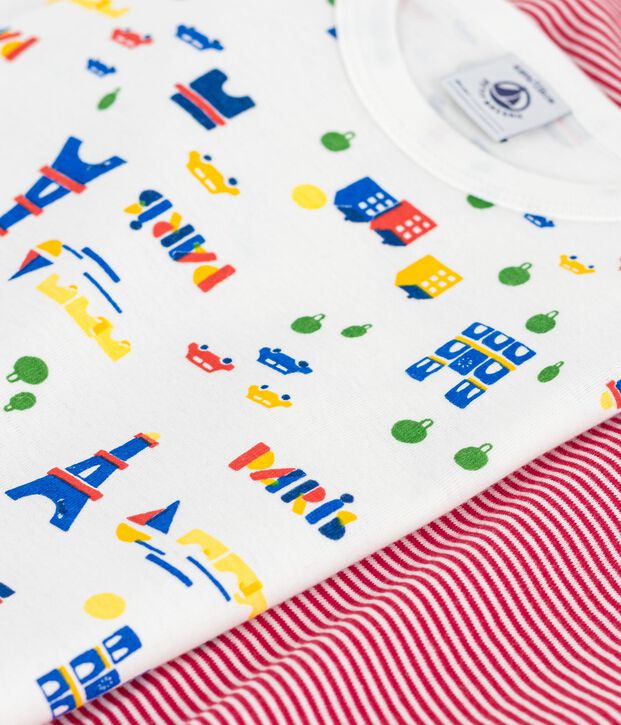 Katoenen T-shirts met lange mouwen en print van Parijs voor kinderen multicouleur