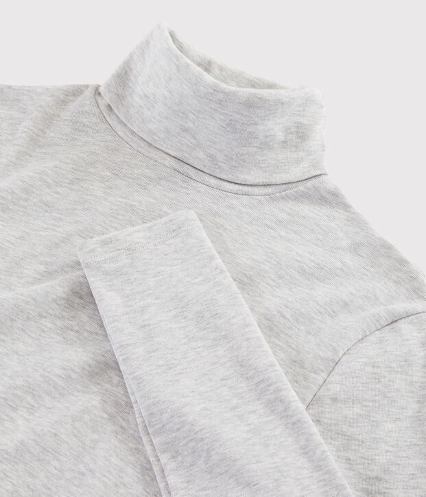 Sous-pull iconique en coton Femme gris chin&eacute; clair