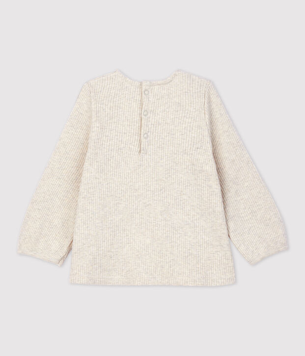 Blouse en coton b&eacute;b&eacute;. beige chin&eacute;