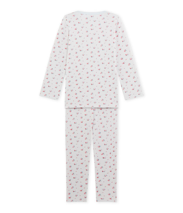 Pyjama fille imprim&eacute; petites fleurs blauw/multicouleur
