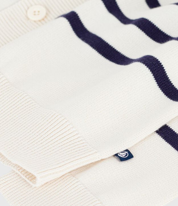 Katoenen kindercardigan met strepen blauw/blauw