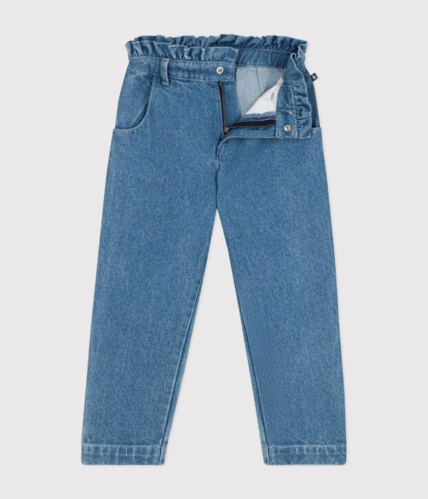 Rechte broek van denim voor meisjes blauw