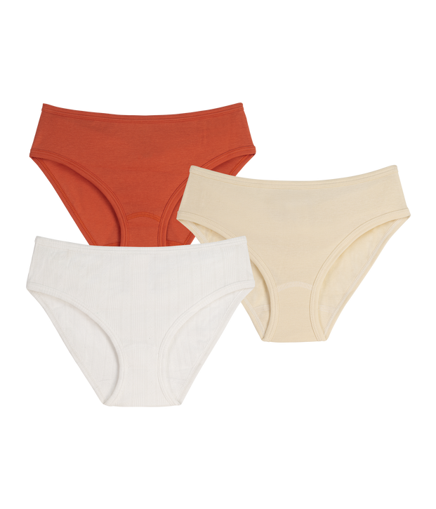 Lot de 3 culottes femme en coton fleuri multicouleur