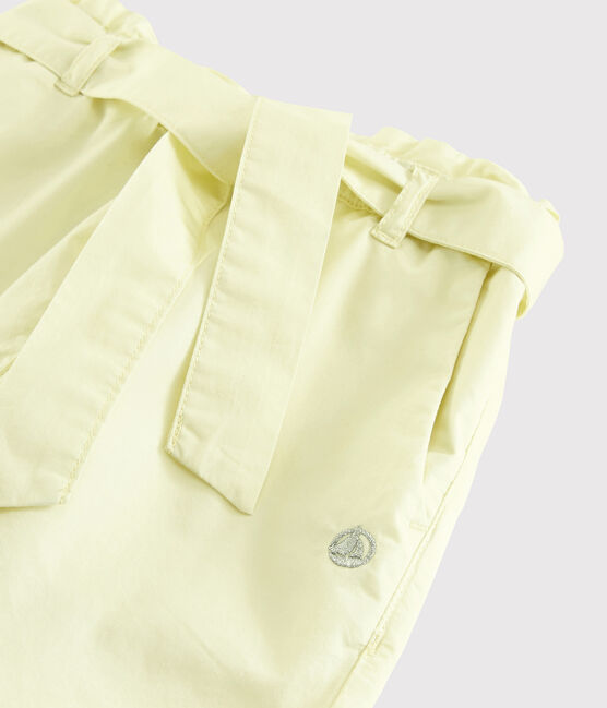 Twill broek voor meisjes geel CITRONEL