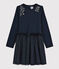 Jurk met lange mouwen meisjes blauw SMOKING