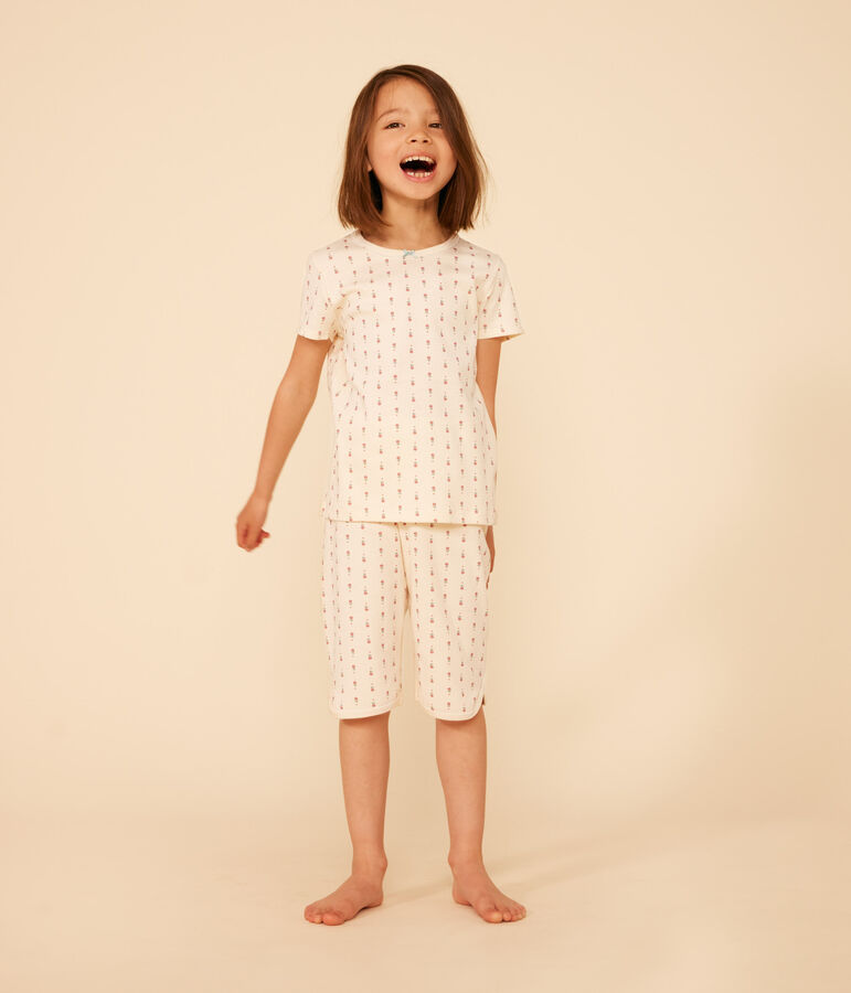 Katoenen capri pyjama met bloemenprint voor kinderen wit AVALANCHE/ MULTICO