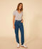Le Droit, katoenen T-shirt voor dames met V-hals grijs CHATON CHINE