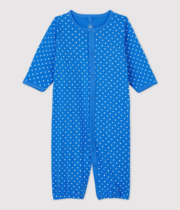 Combi voor baby's in biokatoen blauw/wit