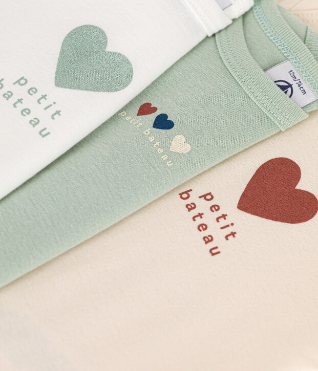 Set van 3 katoenen body's met lange mouwen voor baby's multicouleur
