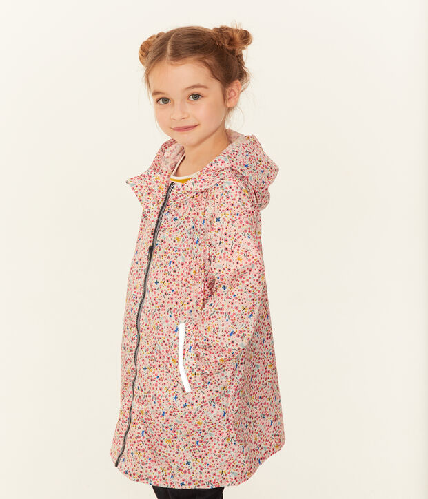 Coupe-vent enfant fille blanc/multicouleur