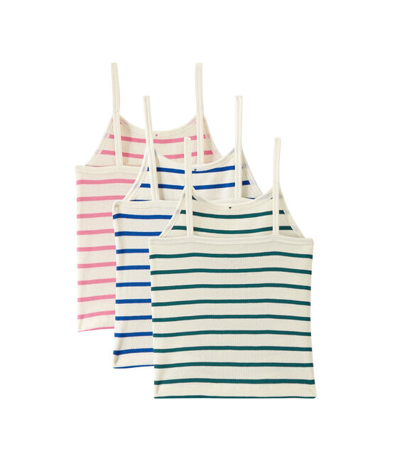 Lot de 3 chemises à bretelles fille blanc .