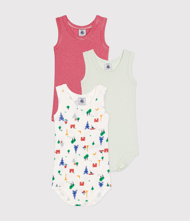 Set van 3 body's zonder mouwen in katoen multicouleur