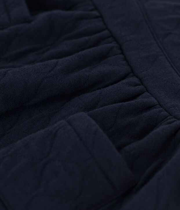 Robe sans manche b&eacute;b&eacute; imprim&eacute;e en tubique matelass&eacute; bleu marine