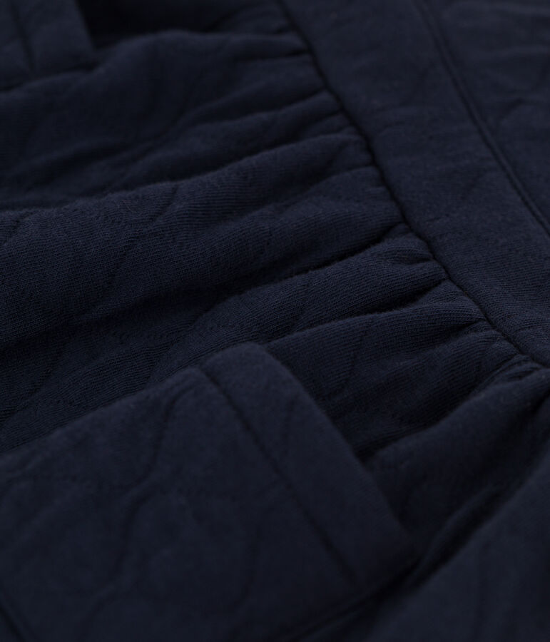 Jurk zonder mouwen in doorgestikte tubic met print voor baby's blauw SMOKING