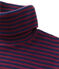 Gestreepte damesjurk met rolkraag in ultralicht katoen rood CLAFOUTI/blauw MEDIEVAL