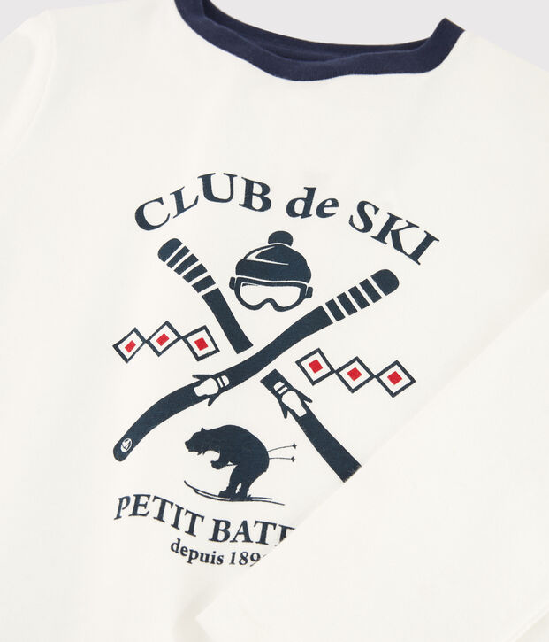 T-shirt met zeefdruk jongens kinderen wit