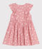 Mouwloze katoenen kinderjurk met bloemenprint roze CHARME/wit MARSHMALLOW