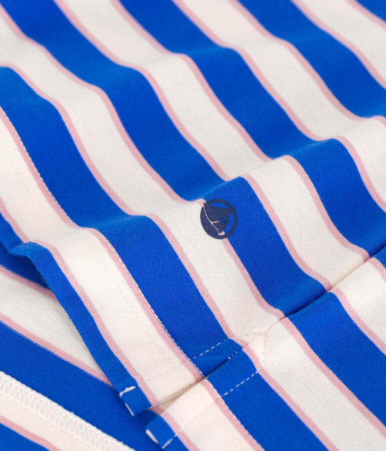 Gestreept katoenen T-shirt voor dames Le Boxy ecru/multicouleur