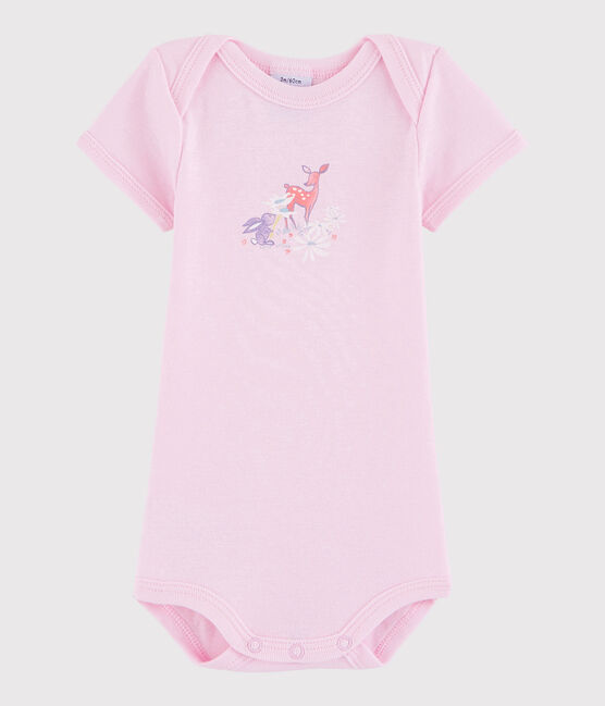 Rompertje met korte mouwen babymeisje - babyjongen roze DOLL
