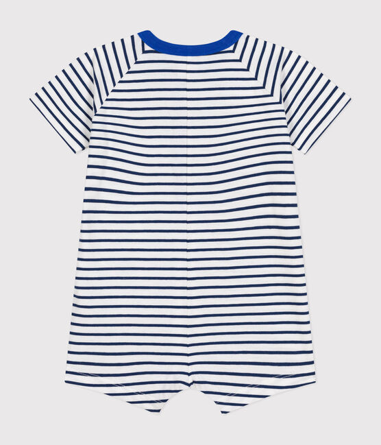 Kort babypakje van dunne jersey wit MARSHMALLOW/blauw MEDIEVAL