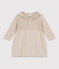 Robe manches longues en tricot de coton bébé beige MONTELIMAR CHINE