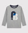 T-shirt met zeefdruk jongens kinderen grijs SUBWAY CHINE