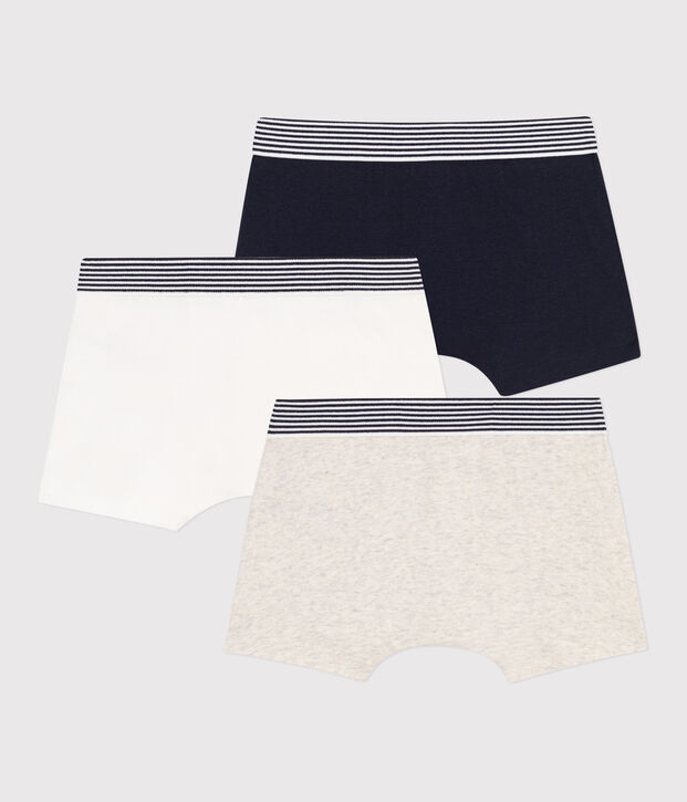 Set van 3 effen boxershorts voor jongens in katoen multicouleur