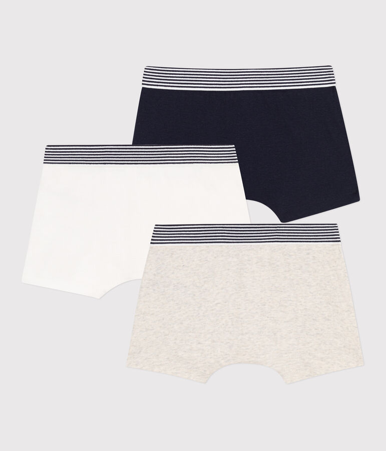 Set van 3 effen boxershorts voor jongens in katoen multicouleur