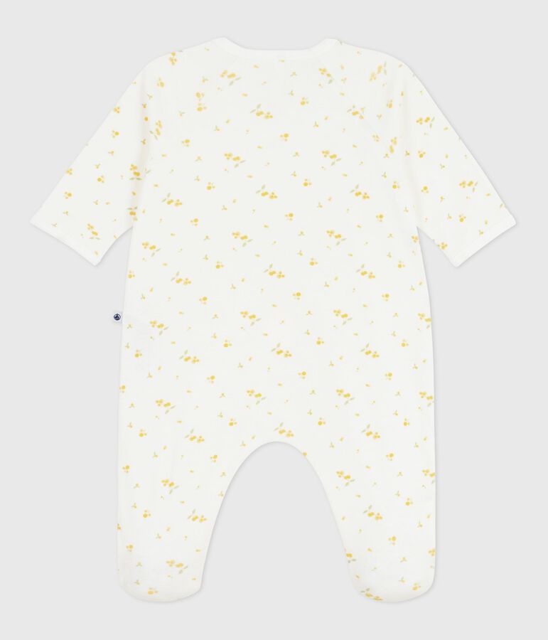 Katoenen babypyjama met bloemenprint wit/multicouleur