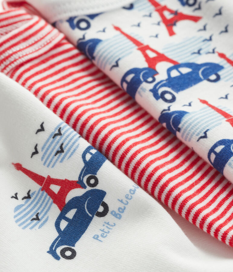 Drie rompertjes korte mouwen babyjongen variante 1