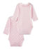 Lot de 2 bodies naissance manches longues bébé fille blanc LOT