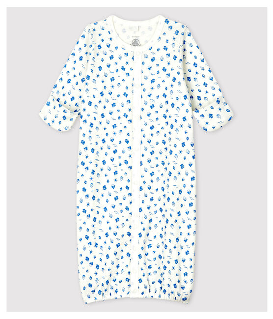 Combisac à étoiles bébé en coton biologique blanc MARSHMALLOW/gris GRIS