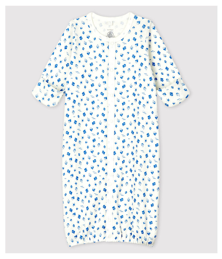 Combisac &agrave; &eacute;toiles b&eacute;b&eacute; en coton biologique blanc/gris