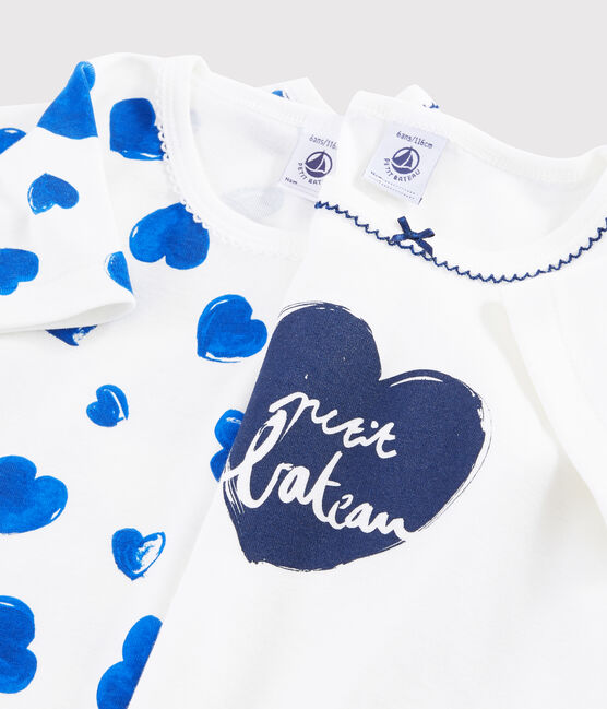 Set van twee T-shirts met korte mouwen voor meisjes met hartjes variante 1