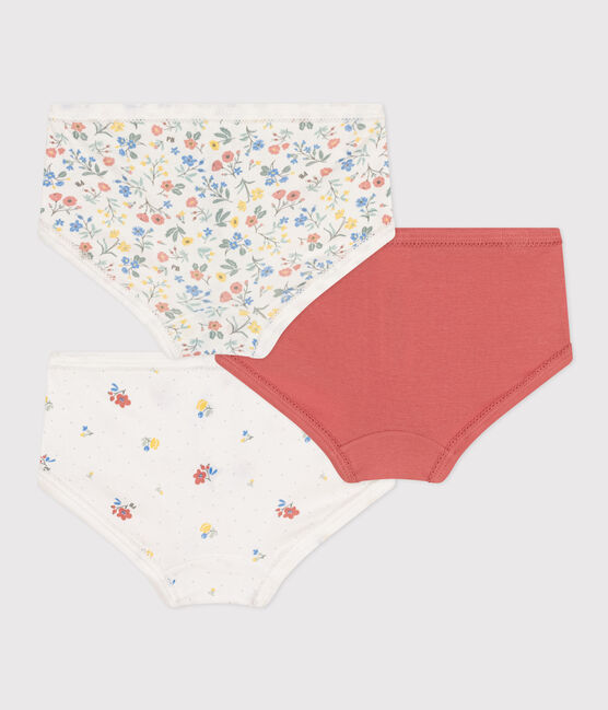 Set van 3 katoenen slips met hoge taille en bloemenprint voor kinderen variante 1