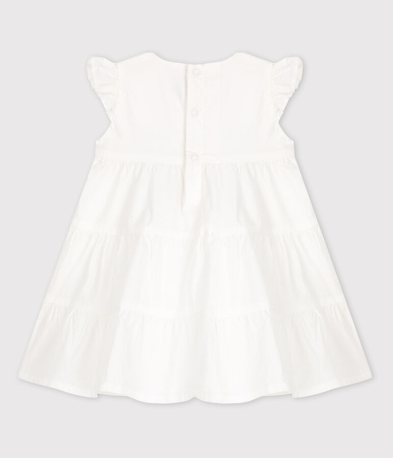 Robe sans manches b&eacute;b&eacute; en popeline blanc