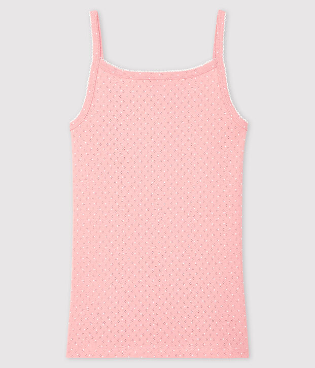 Dames fantasiehemd met bandjes roze/wit